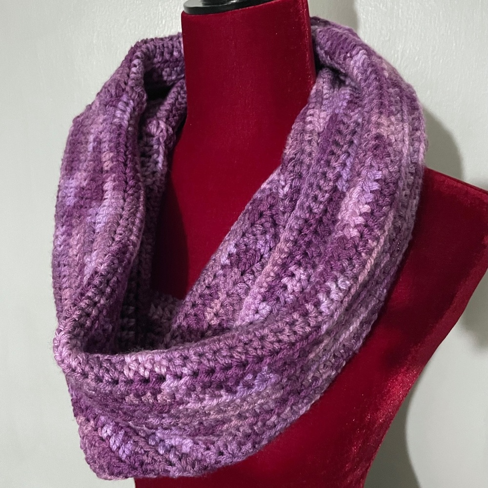 Purple Women’s Open Knit Cowl Scarf
